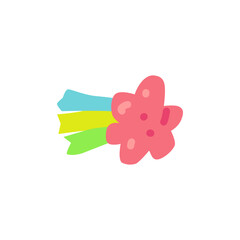 pink star with rainbow tail