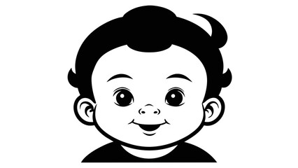 Adorable Baby Boy Portrait Vector Capture the Charm in Every Stroke