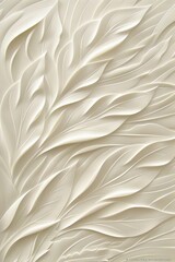 White geometric floral leaves 3d tiles wall texture for elegant interior design banner