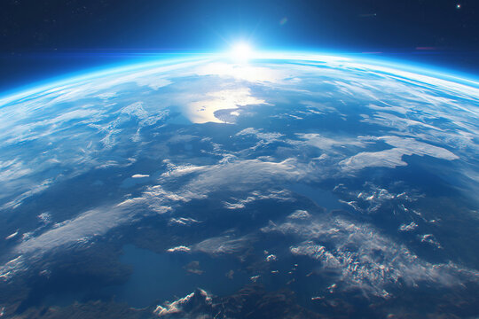 Planet earth in space. globe. silhouette of the earth on the background. view from space of planet earth.