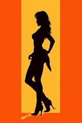 Fototapeta na wymiar Silhouette of woman in high heels