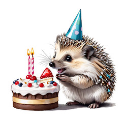 Hedgehog and cake