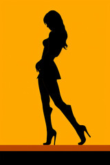 Silhouette of woman in high heels
