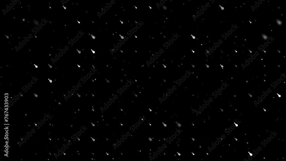 Poster template animation of evenly spaced chicken's leg symbols of different sizes and opacity. animation 