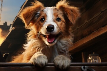 Beautiful cute dog. AI generated