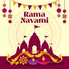 Rama Navami Illustration vector background. Vector eps 10