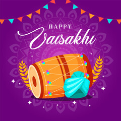 Happy Vaisakhi Illustration vector background. Vector eps 10