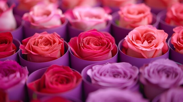  a close up of a bunch of pink and red roses with one pink rose in the middle of the picture.