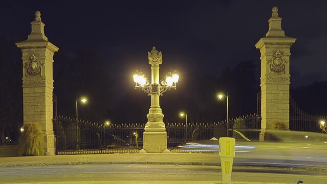 Paseo Fernan Nunez on Street de O'Donnell in Madrid, Spain.