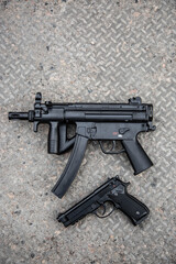 Air gun. Modern pneumatic weapon for air soft, sports and entertainment. A dummy, a copy of a real...