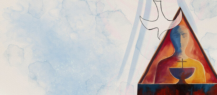 Maundy Thursday. Concept painitng background, design element