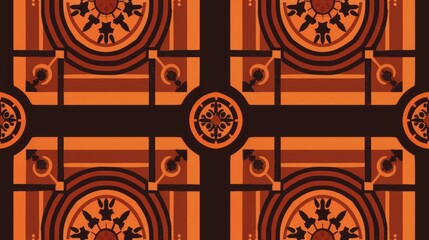  a picture of an orange and brown pattern on a black and orange background that looks like an abstract piece of art.