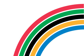 Half of the Olympic rainbow isolated on transparent background. Vector illustration