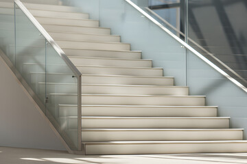 large staircase in a modern building. architecture and indoor design