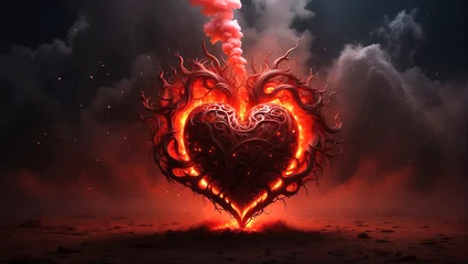 Poster devil's heart, Romantic Heart theme, red color and love © Bilal Ulker