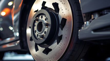 Detailed Close-up View of Car Brake System: Highlighting the Importance of Regular Brake Maintenance for Safety