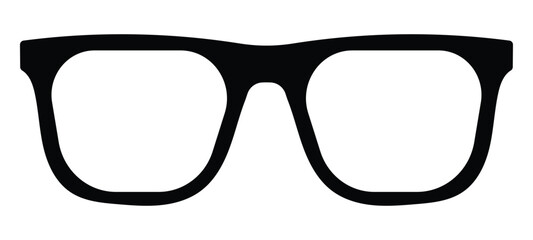Hipster nerd style black glasses. Eyeglass sign. Silhouette isolated on white background. Vector illustration. - obrazy, fototapety, plakaty