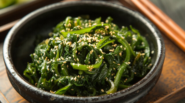 gosari namul, Korean food side dish Seasoned Bracken . Generative Ai