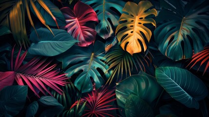 Exotic tropical leaf - obrazy, fototapety, plakaty