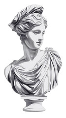 Fototapeta premium stone sculpture of a woman, art, face, bust, background, beauty, harmony, antique, ancient, white, sculpting, model, statue, monument, greek, marble
