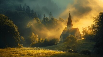 Fototapeta premium church in the mountains