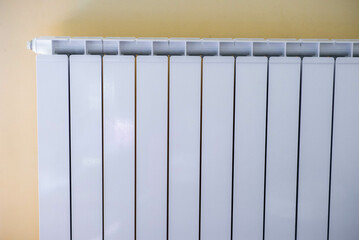 radiator in winter on the wall