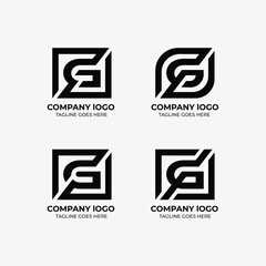 G logo set flat design template collection
