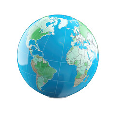 3D Globe clipart on white background . The European Eastern hemisphere on a globe isolated on white