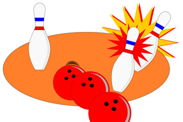 Bowling pins split shot