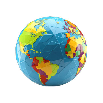 3D Globe clipart on white background . The European Eastern hemisphere on a globe isolated on white
