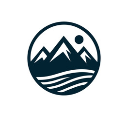 Mountain simple vector illustration graphic logo icon
