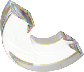 3d rendering. Abstract geometric shapes illustration. Dispersion glass objects isolated on transparent background