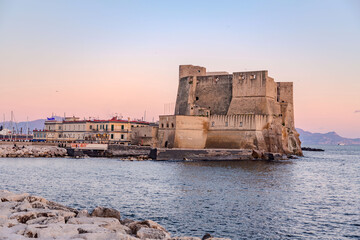 Castel dell'Ovo, lietrally, the Egg Castle is a seafront castle in Naples, Italy - 767453159