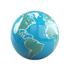 3D Globe clipart on white background . The European Eastern hemisphere on a globe isolated on white