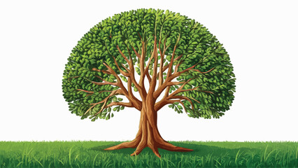 Big tree vector on a white background 