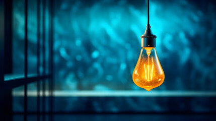 electric lamp on a dark wall background. electric incandescent lamp. home interior and equipment. lighting in the house