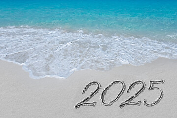 wave and inscription on the sand 2025