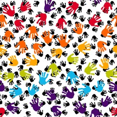 Abstract pride doodle seamless lgbtq rainbow hands pattern for fabrics and linens and summer party accessories