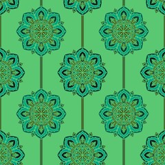 Cartoon summer retro seamless flower pattern for wrapping paper and fabrics and spring packaging and kids print