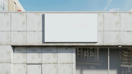 Another iteration of a blank store sign offers a canvas for logo presentation, easily mounted on a building's exterior