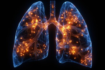 exploring human respiratory system: lung anatomy illustrated - obrazy, fototapety, plakaty