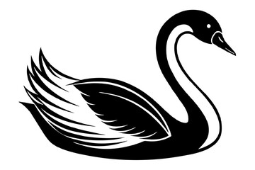 swan silhouette vector illustration