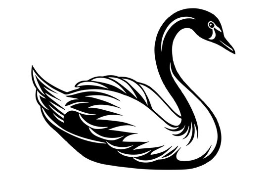 recommend clip art: swan silhouette vector illustration