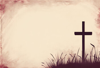 Embrace the essence of Easter with this captivating background showcasing a cross and blooming flowers. Use it for your social media post or banner and spread the joy