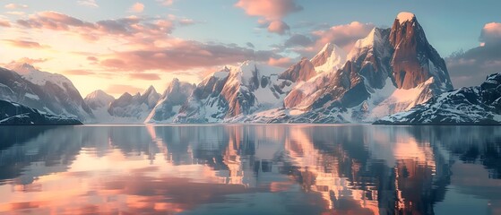 Mountain landscape at sunrise, Lofoten, Norway - obrazy, fototapety, plakaty