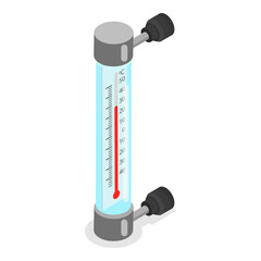 3D Isometric Flat  Set of Thermometers. Item 2 - obrazy, fototapety, plakaty
