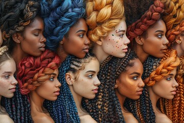 Inclusive representation: Women with unique skin and hair colors