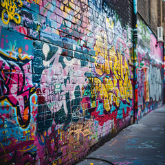 Vibrant Graffiti Art on Urban Street Wall