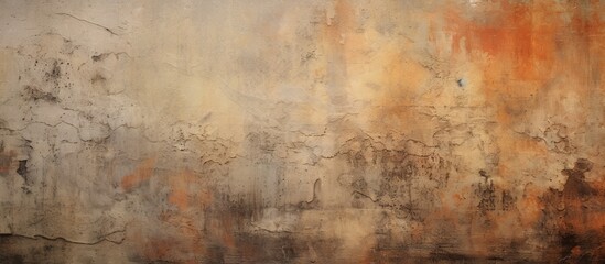 A closeup of a painting of a fire on a beige wall with a brown hardwood flooring, showcasing the intricate art and pattern of the visual arts