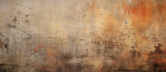 Fototapete Rund A closeup of a painting of a fire on a beige wall with a brown hardwood flooring, showcasing the intricate art and pattern of the visual arts © AkuAku